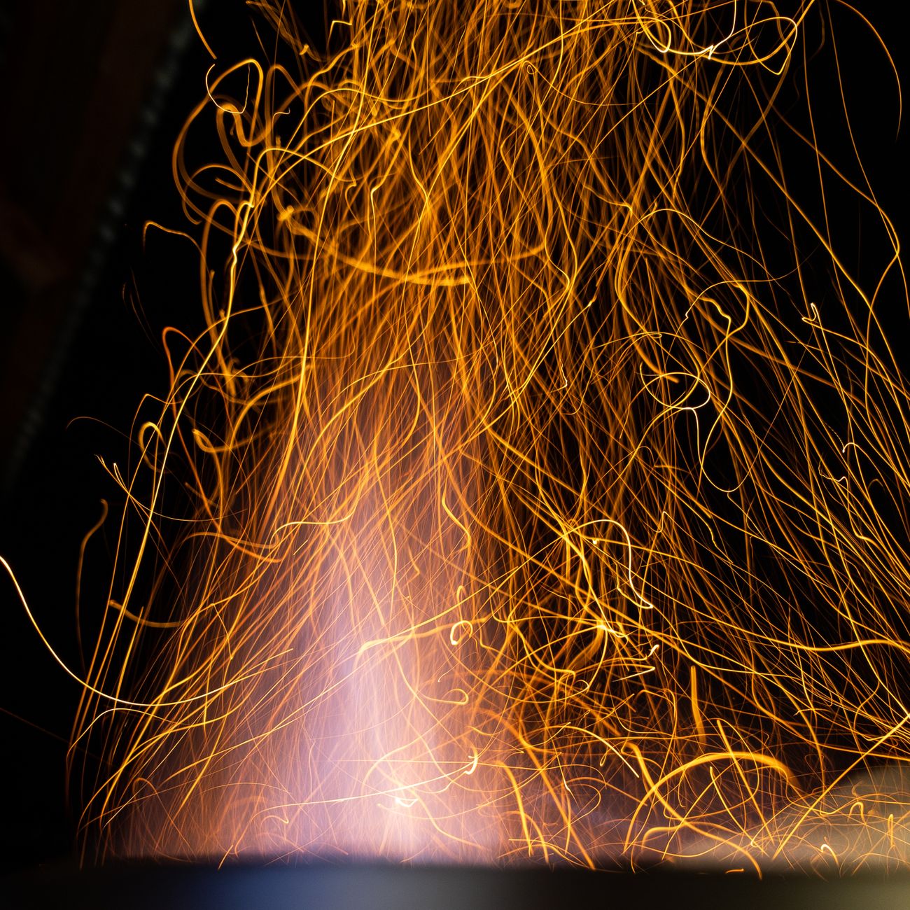 Picture of light streaks resembling sparks