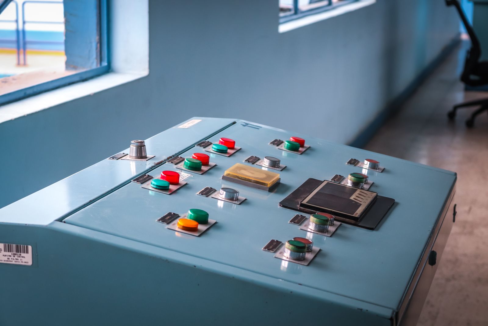 Industrial electrical control panel in a commercial facility
